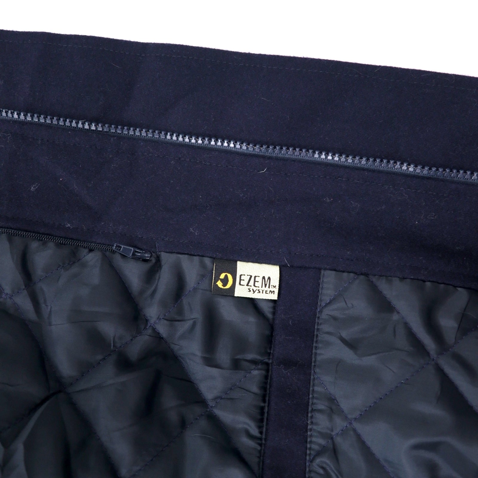 Anni '90 NORTH END Giacca college in pelle sulle maniche, taglia L, blu navy, lana, fodera trapuntata rimovibile, imbottitura EZEM SYSTEM