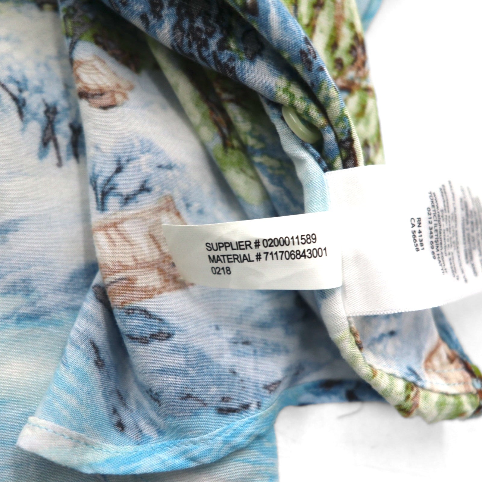 RALPH LAUREN Camicia Aloha abbottonata taglia grande con motivo giapponese 3XL blu in rayon viscosa fantasia all-over
