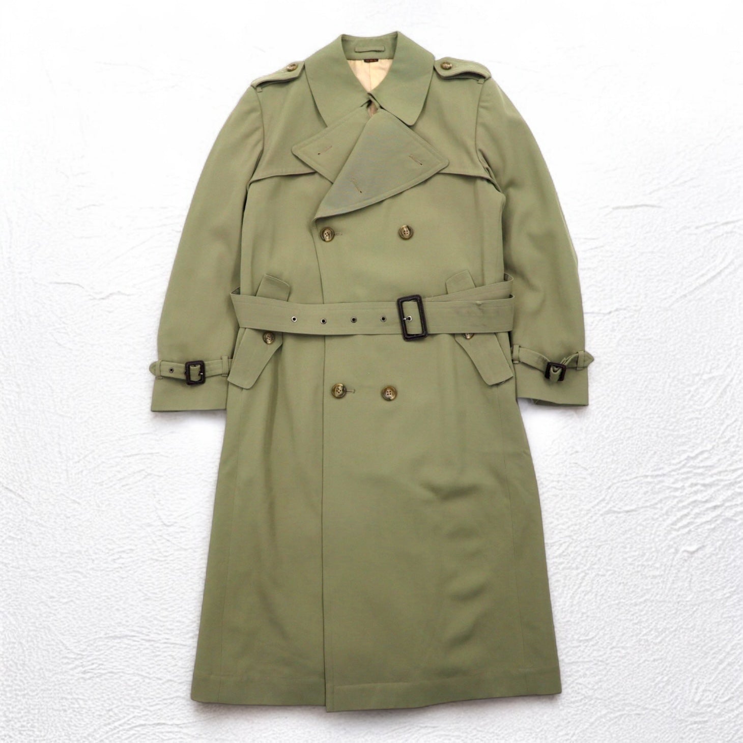 Vintage Anni '80 Trench Coat Made in Japan SANYO (BLUE FLAG) Trench Coat Doppiopetto Anni '80 Taglia M con Cintura Made in Japan
