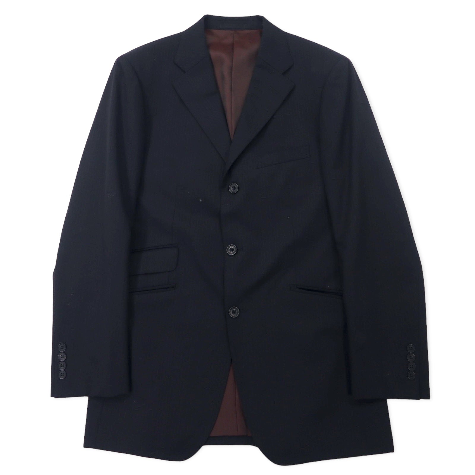 BURBERRY BLACK LABEL completo 3 pezzi 42R nero a righe lana SUPER 100's, made in Japan