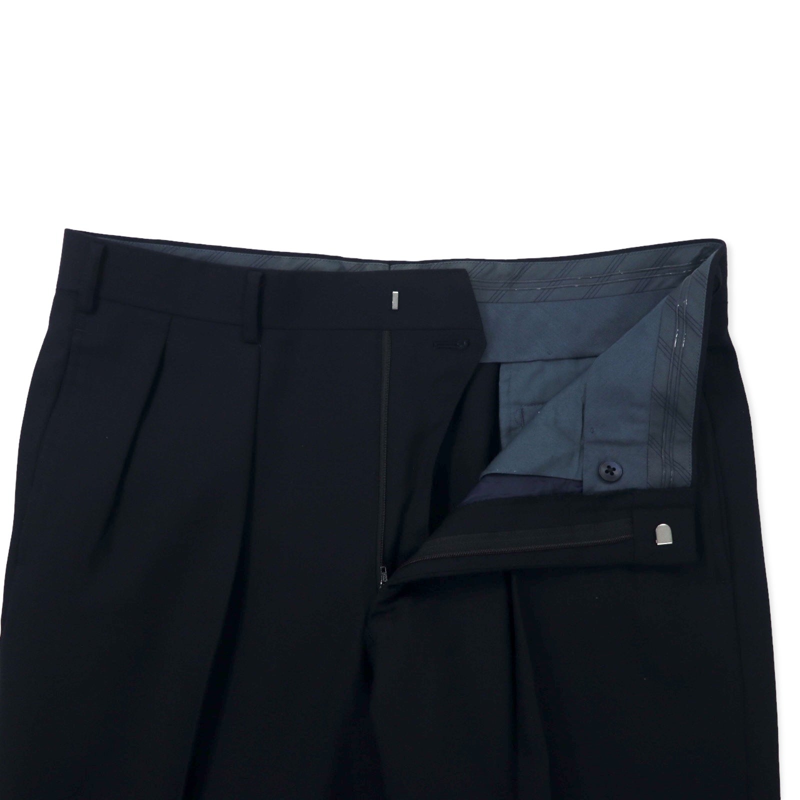 BURBERRY Pantaloni a gamba dritta a 2 pieghe 88 Blu scuro Lana Gabardine Prodotto in Giappone