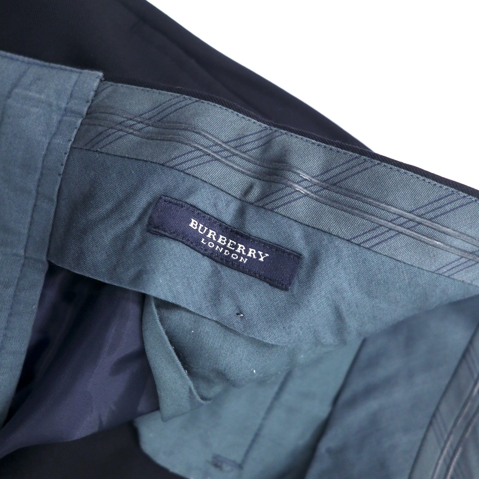 BURBERRY Pantaloni a gamba dritta a 2 pieghe 88 Blu scuro Lana Gabardine Prodotto in Giappone