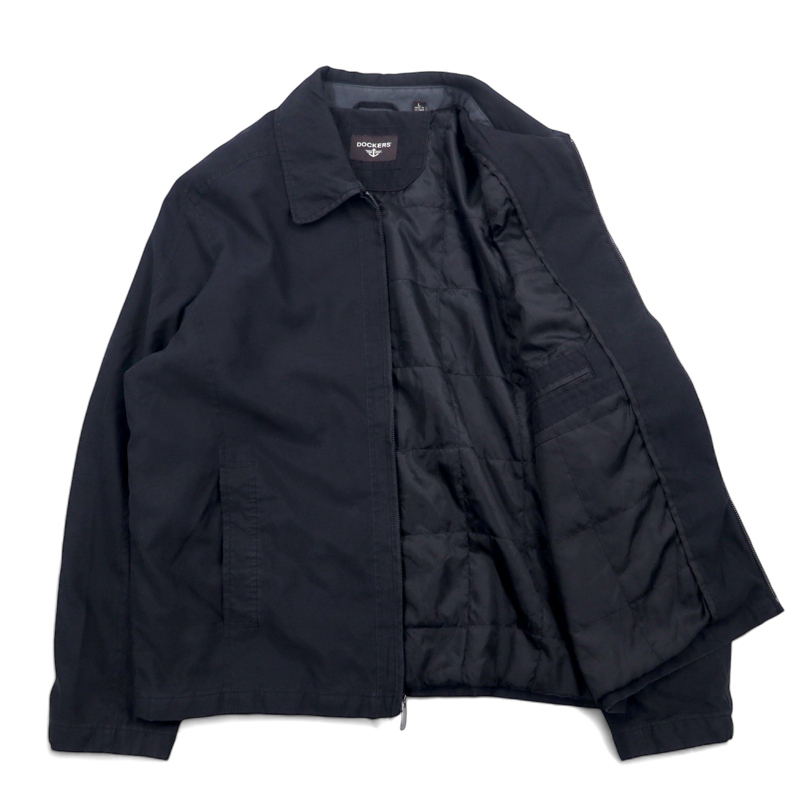 DOCKERS (Levi's) Giacca Harrington in pelle scamosciata, taglia L, colore nero, poliestere