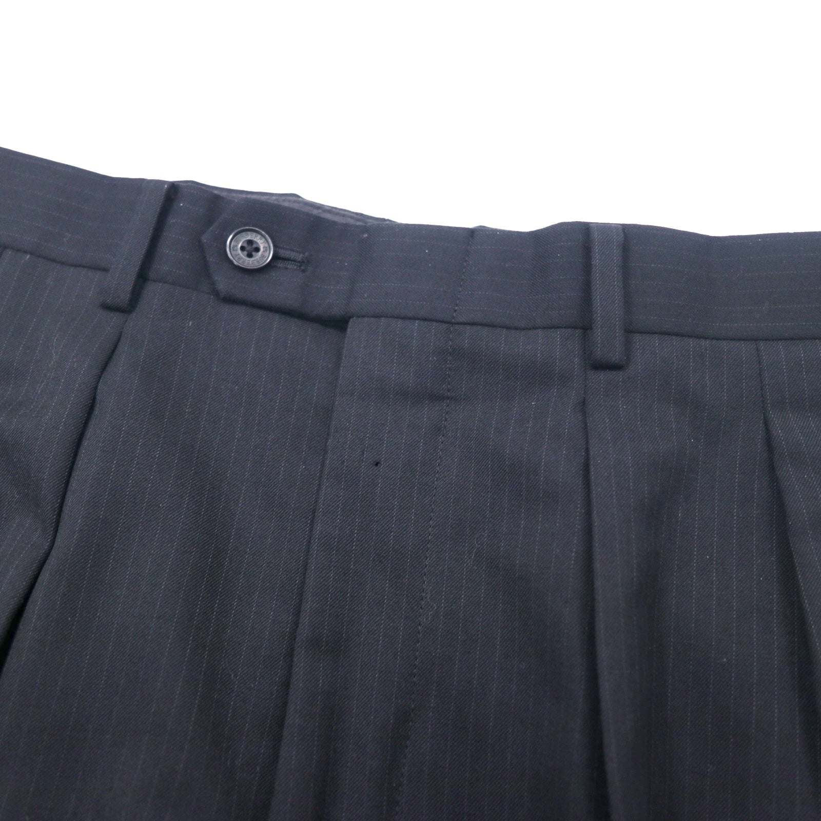 BURBERRY BLACK LABEL completo 3 pezzi 42R nero a righe lana SUPER 100's, made in Japan