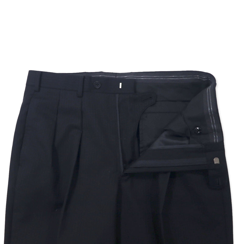 BURBERRY BLACK LABEL completo 3 pezzi 42R nero a righe lana SUPER 100's, made in Japan