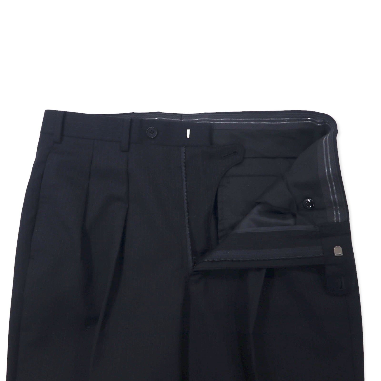 BURBERRY BLACK LABEL completo 3 pezzi 42R nero a righe lana SUPER 100's, made in Japan