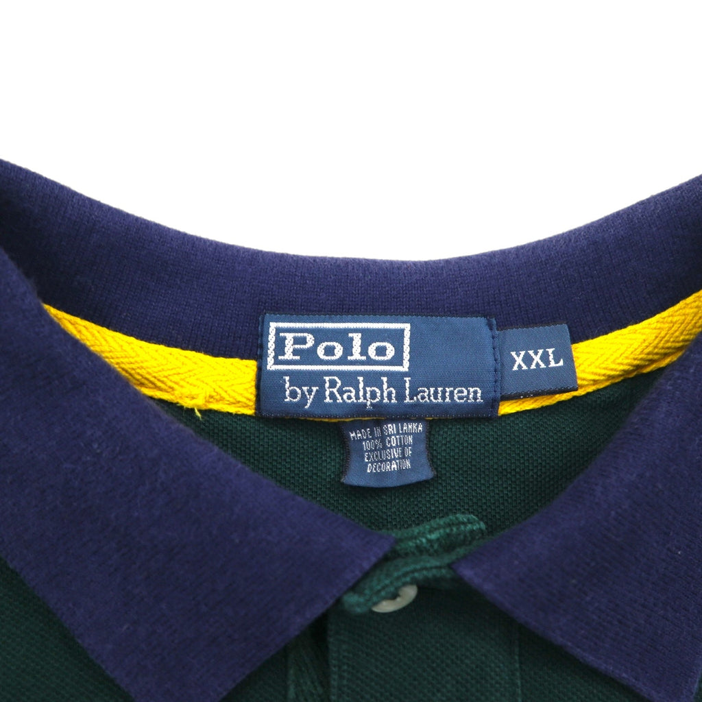 Polo Ralph Lauren Anni '90 Big Pony Ricamato Polo 2XL Verde Cotone Piquet