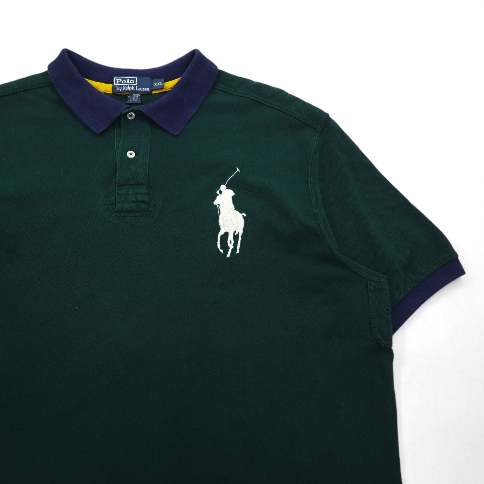 Polo Ralph Lauren Anni '90 Big Pony Ricamato Polo 2XL Verde Cotone Piquet