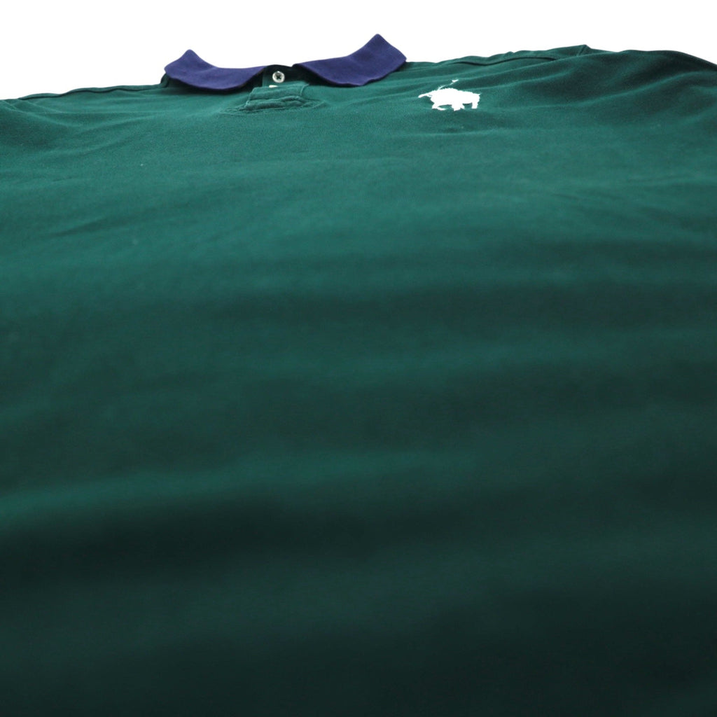 Polo Ralph Lauren Anni '90 Big Pony Ricamato Polo 2XL Verde Cotone Piquet