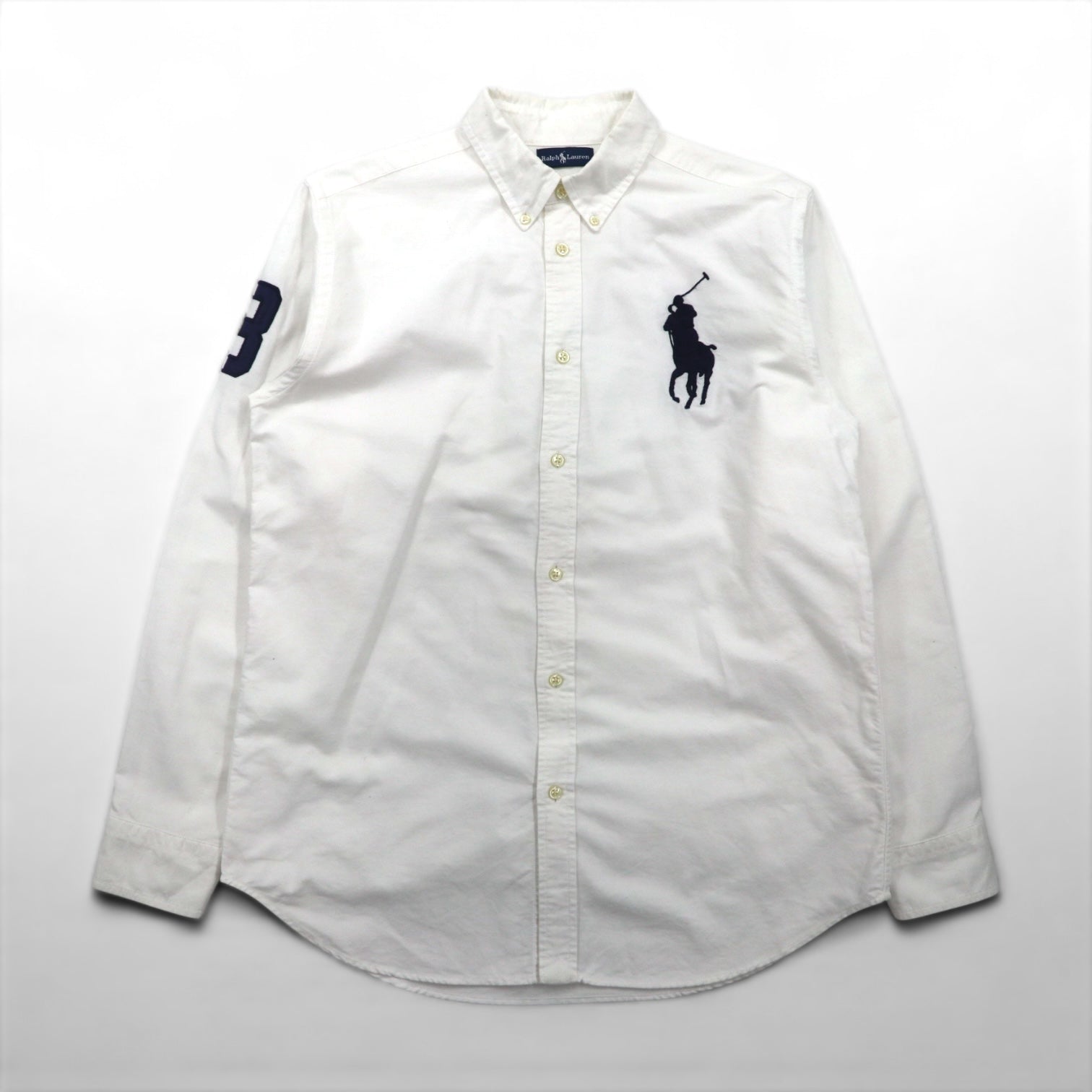 Ralph Lauren 90年代 ビッグポニー オックスフォード ボタンダウン シャツ M ホワイト コットン ナンバリング