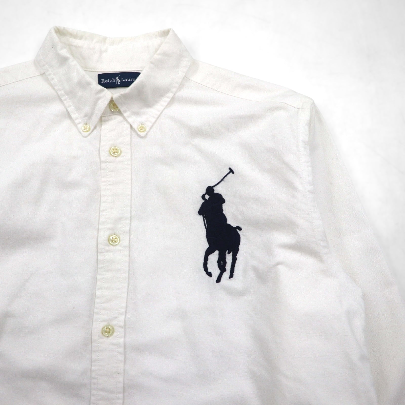 Ralph Lauren 90年代 ビッグポニー オックスフォード ボタンダウン シャツ M ホワイト コットン ナンバリング