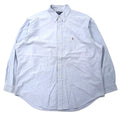 Ralph Lauren anni '90 camicia Oxford button-down 18-36 blu cotone ricamo piccolo cavallo YARMOUTH