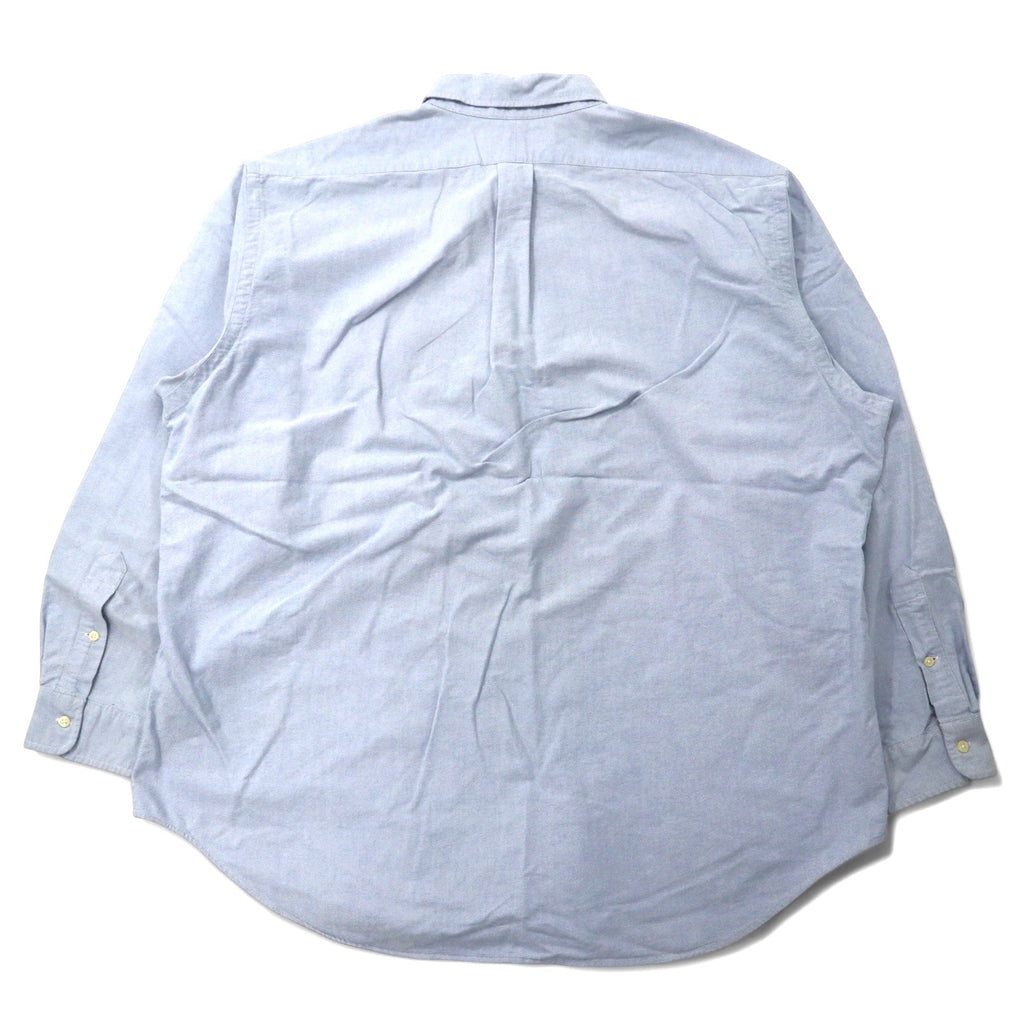 Ralph Lauren anni '90 camicia Oxford button-down 18-36 blu cotone ricamo piccolo cavallo YARMOUTH