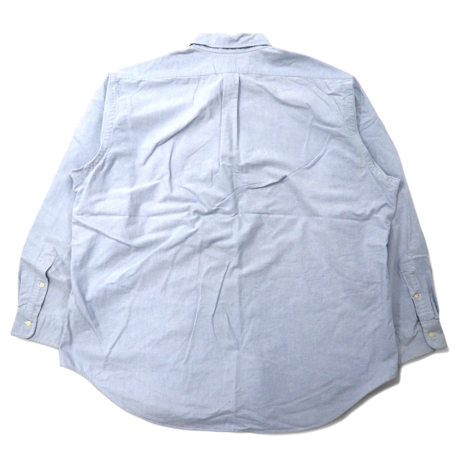 Ralph Lauren anni '90 camicia Oxford button-down 18-36 blu cotone ricamo piccolo cavallo YARMOUTH