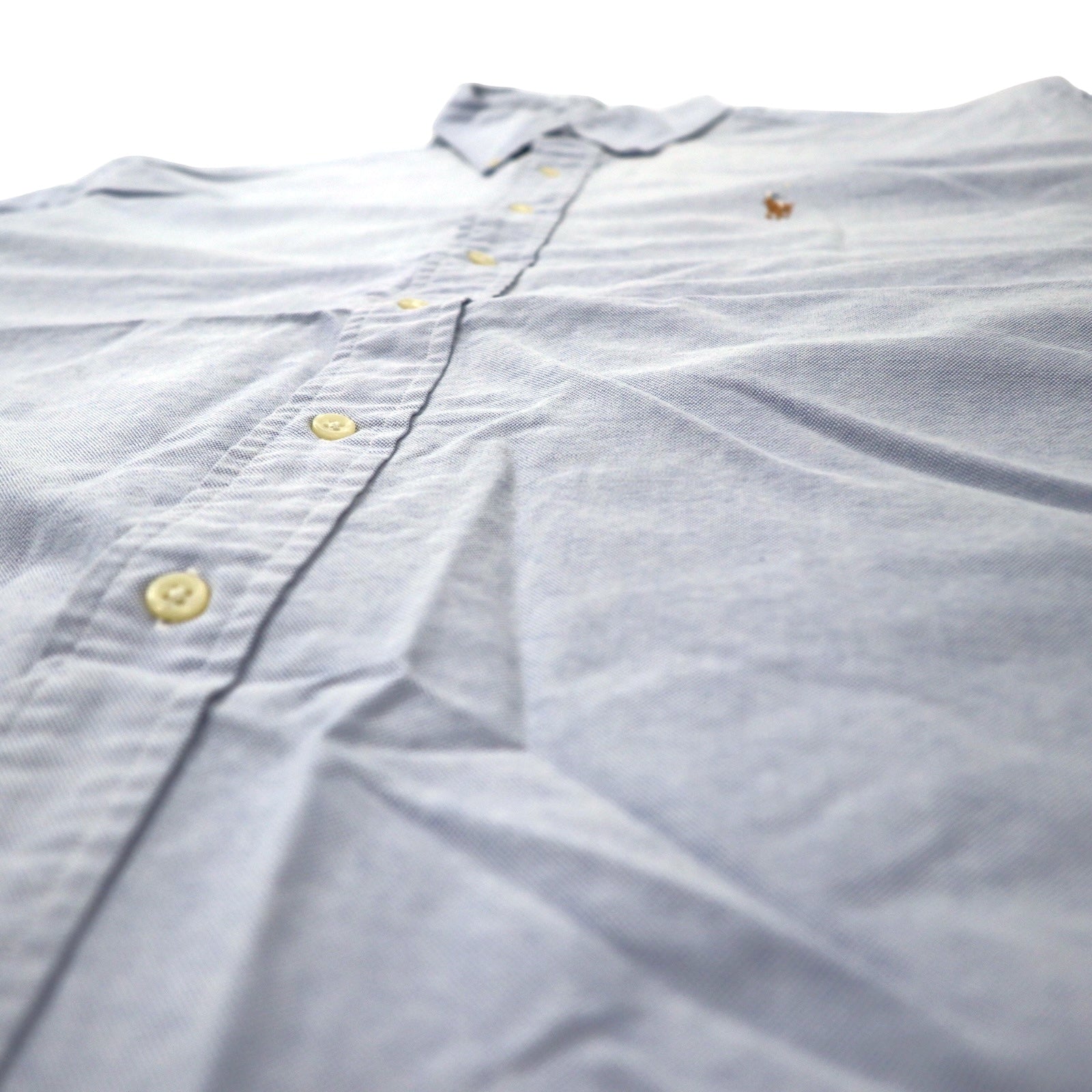 Ralph Lauren anni '90 camicia Oxford button-down 18-36 blu cotone ricamo piccolo cavallo YARMOUTH