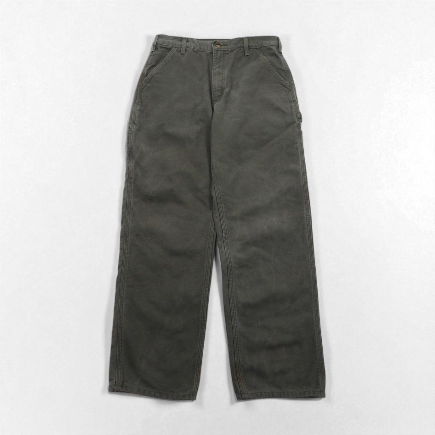Carhartt Pantaloni da Lavoro Utility Loose Fit in Tela Lavata, Taglia M, Colore Cachi, Modello B111, Pantaloni da Pittore, Made in Mexico