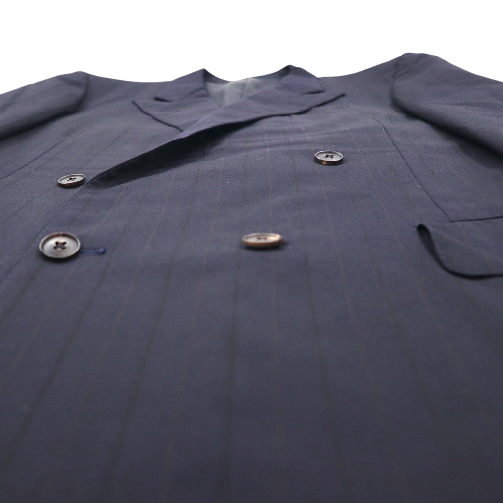 BURBERRY 90年代 PRESTIGE COLLECTION 日本製 ピークドラペル ダブル セットアップ スーツ M ネイビー ウール