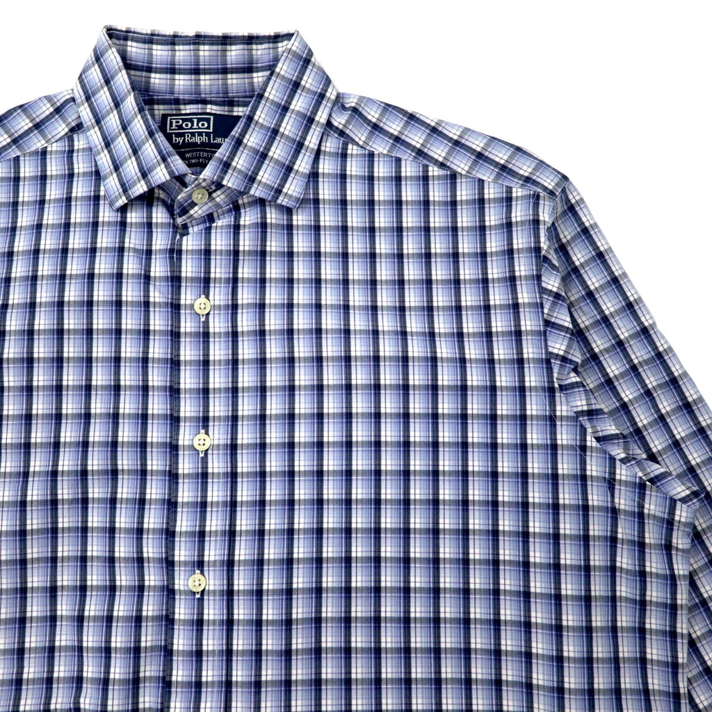 Polo by Ralph Lauren Camicia elegante anni '90 L Blu a quadri Cotone WESTERTON