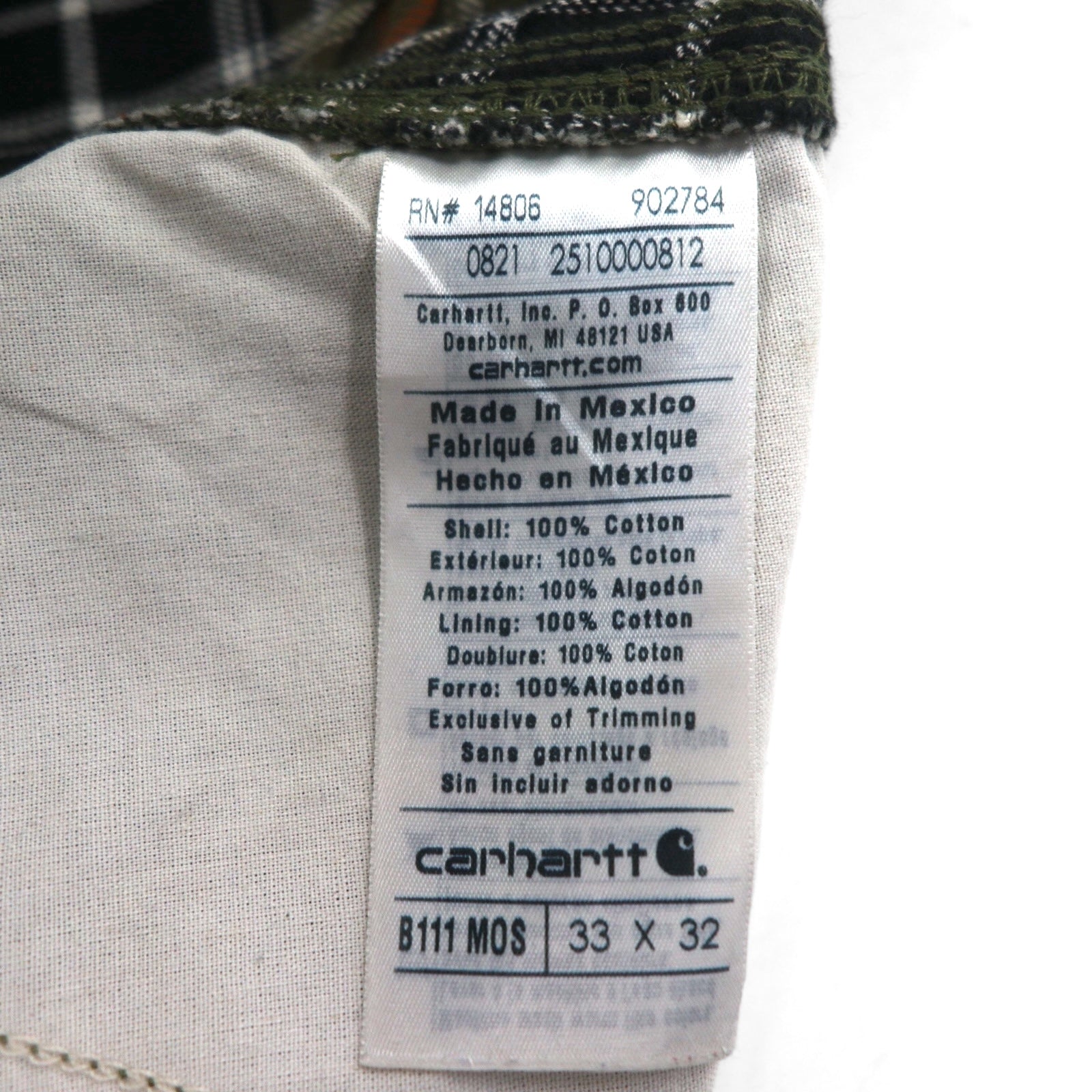 Carhartt Pantaloni da Lavoro Utility Loose Fit in Tela Lavata, Taglia M, Colore Cachi, Modello B111, Pantaloni da Pittore, Made in Mexico