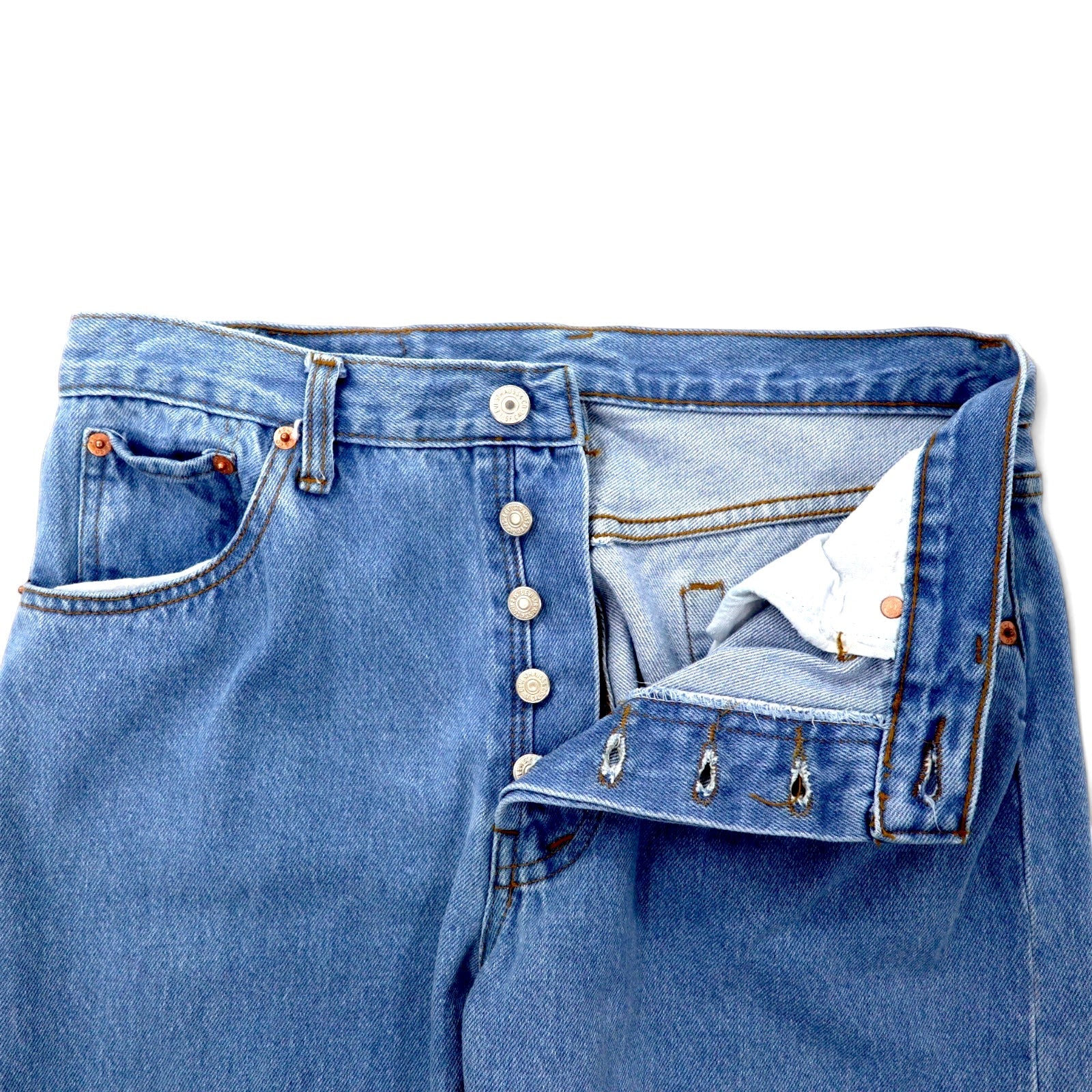 Levi's USA 90s 501 Jeans 32 Blu Stone Wash Cotone Chiusura a bottoni 501-0193