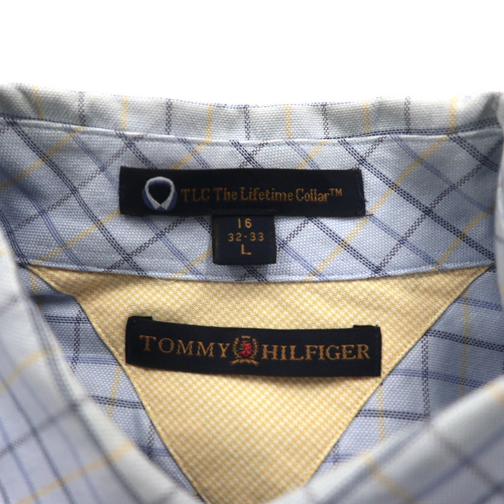 TOMMY HILFIGER 90年代 ビッグサイズ ボタンダウンシャツ L ブルー ウィンドペンチェック