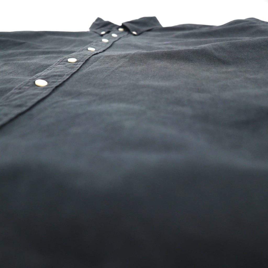 Ralph Lauren anni '90 BLAKE Camicia a maniche corte button-down XL Cotone Ricamo piccolo pony nero
