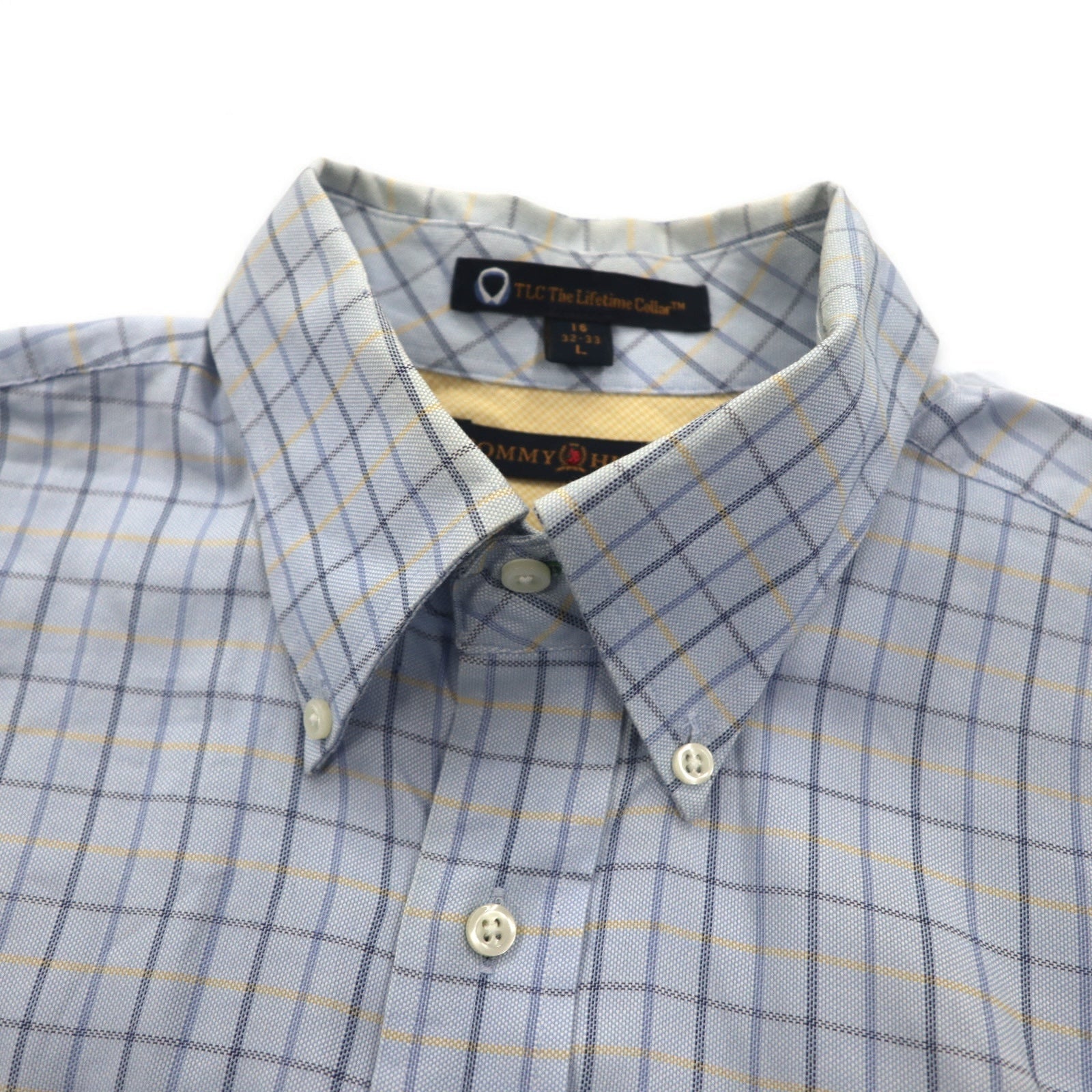 TOMMY HILFIGER 90年代 ビッグサイズ ボタンダウンシャツ L ブルー ウィンドペンチェック