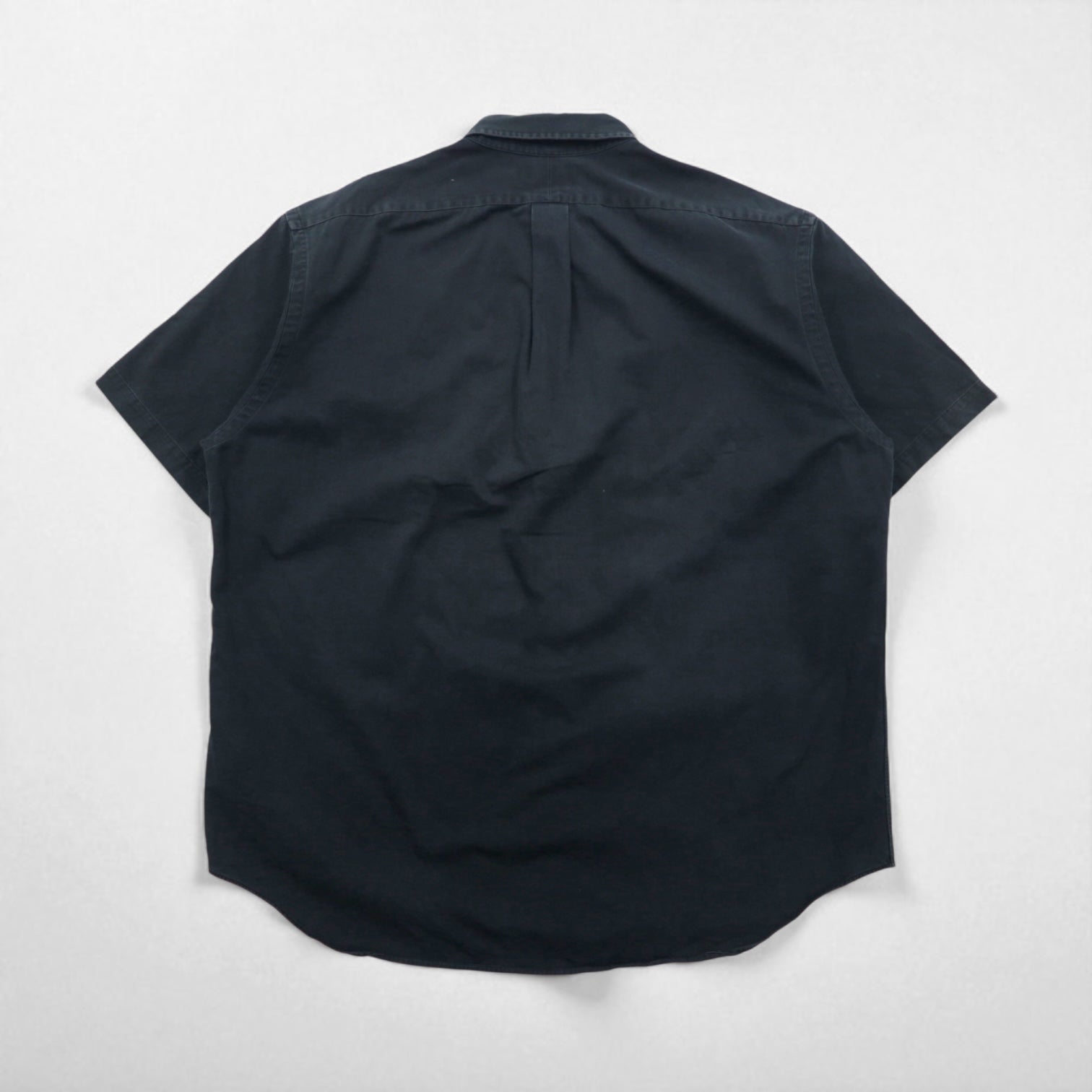 Ralph Lauren anni '90 BLAKE Camicia a maniche corte button-down XL Cotone Ricamo piccolo pony nero