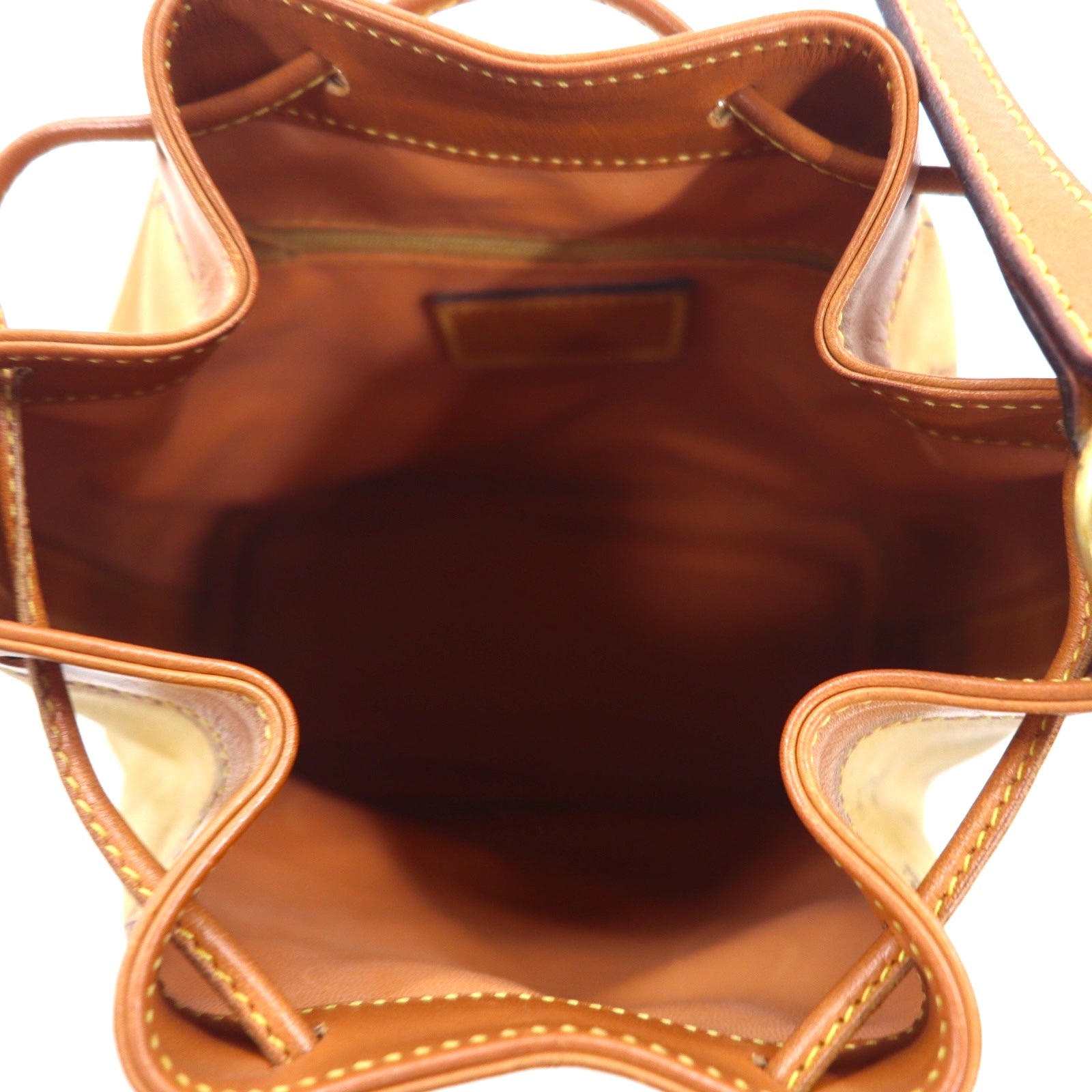 PRIMA CLASSE Borsa a tracolla con coulisse in PVC beige e pelle, motivo mappa del mondo, Made in Italy