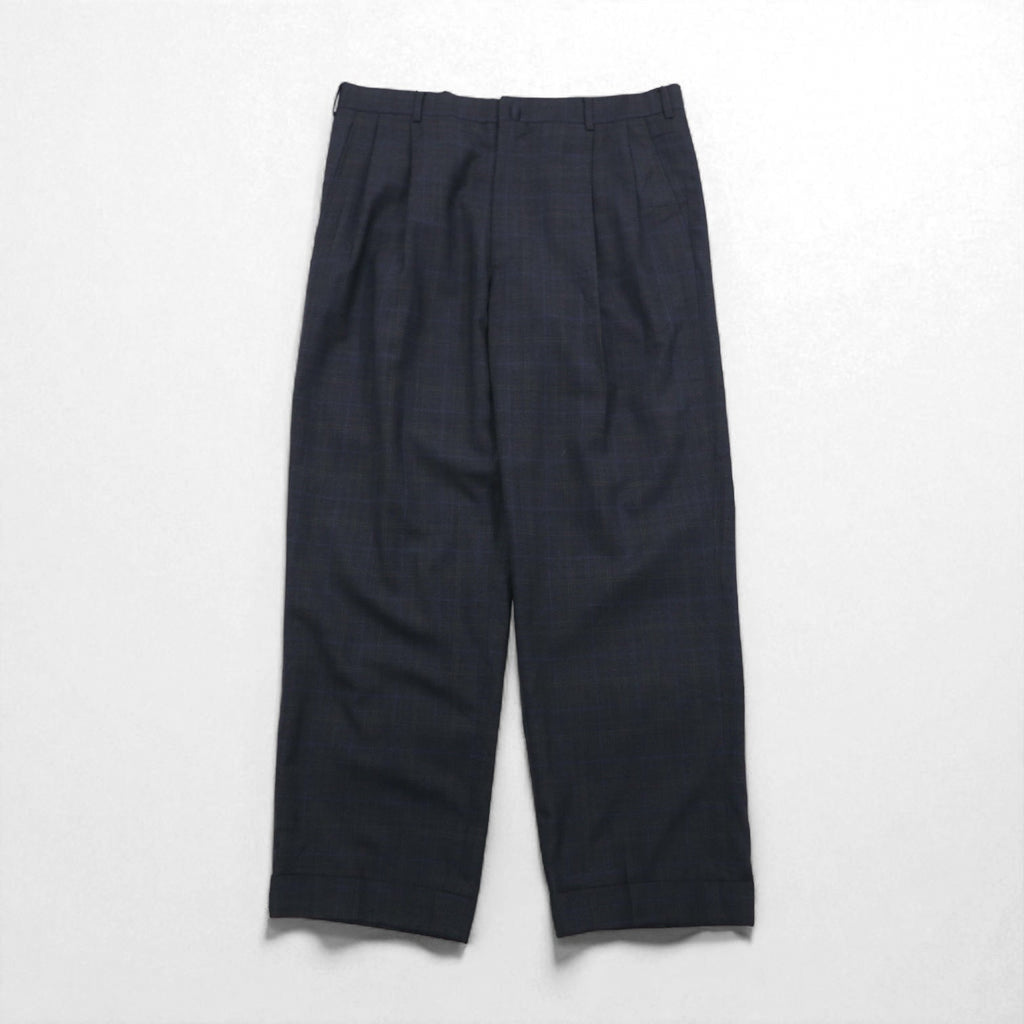 Brooks Brothers Golden Fleece Pantaloni Larghi a Due Pieghe con Risvolto Sartoriale L Grigio a Quadri in Lana