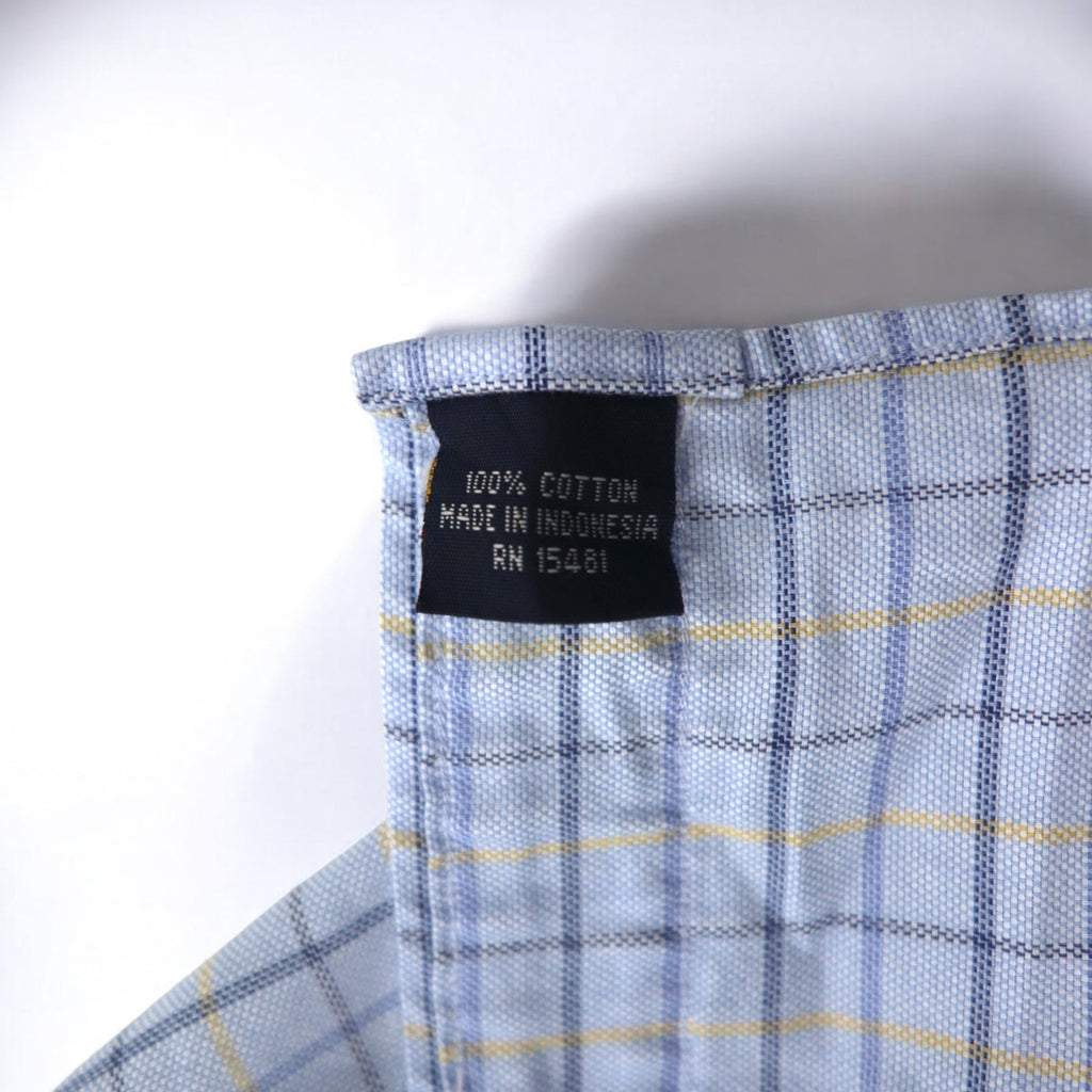 TOMMY HILFIGER 90年代 ビッグサイズ ボタンダウンシャツ L ブルー ウィンドペンチェック