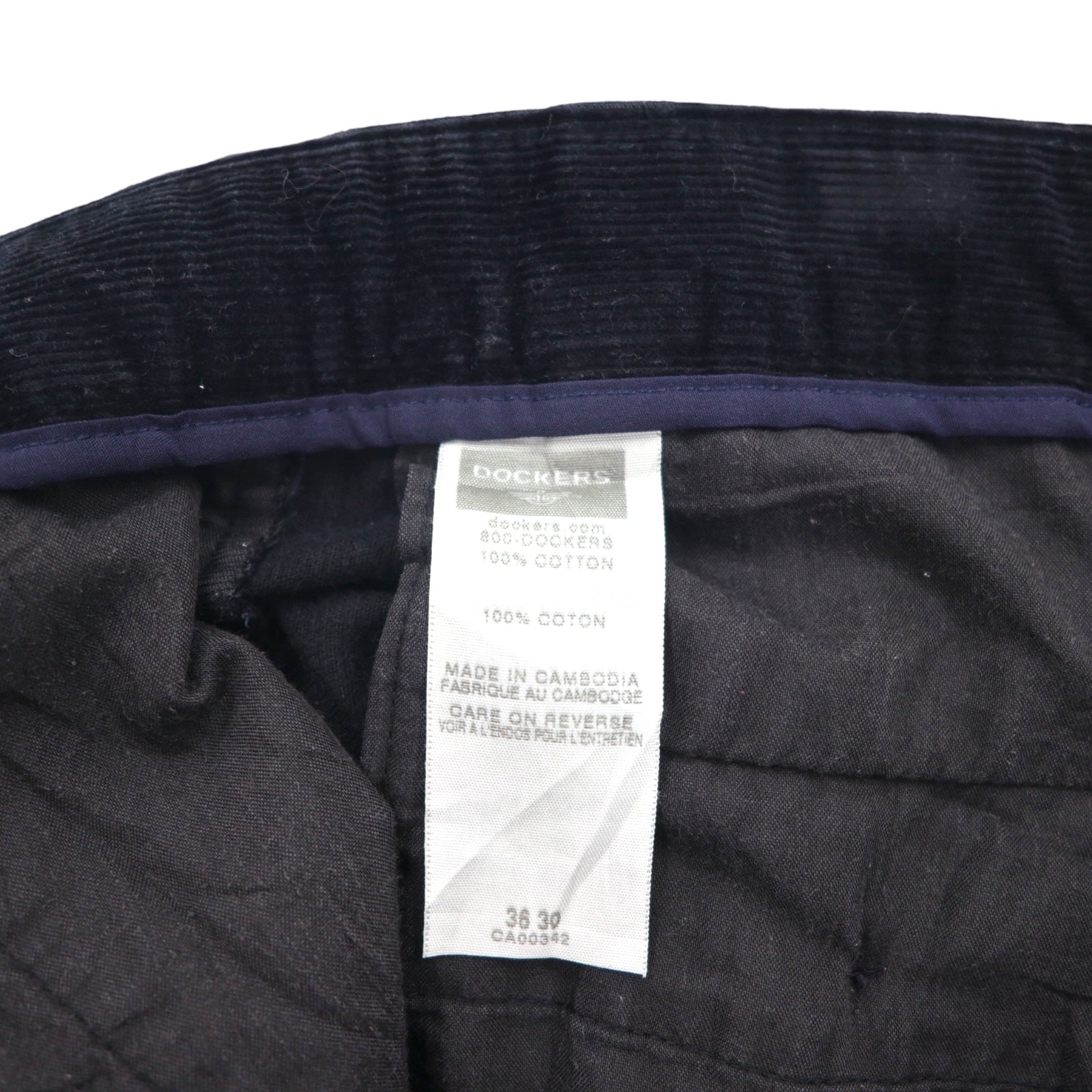 DOCKERS ( Levi's ) 00年代 ワイド コーデュロイ チノパンツ L ブラック CLASSIC FIT コットン