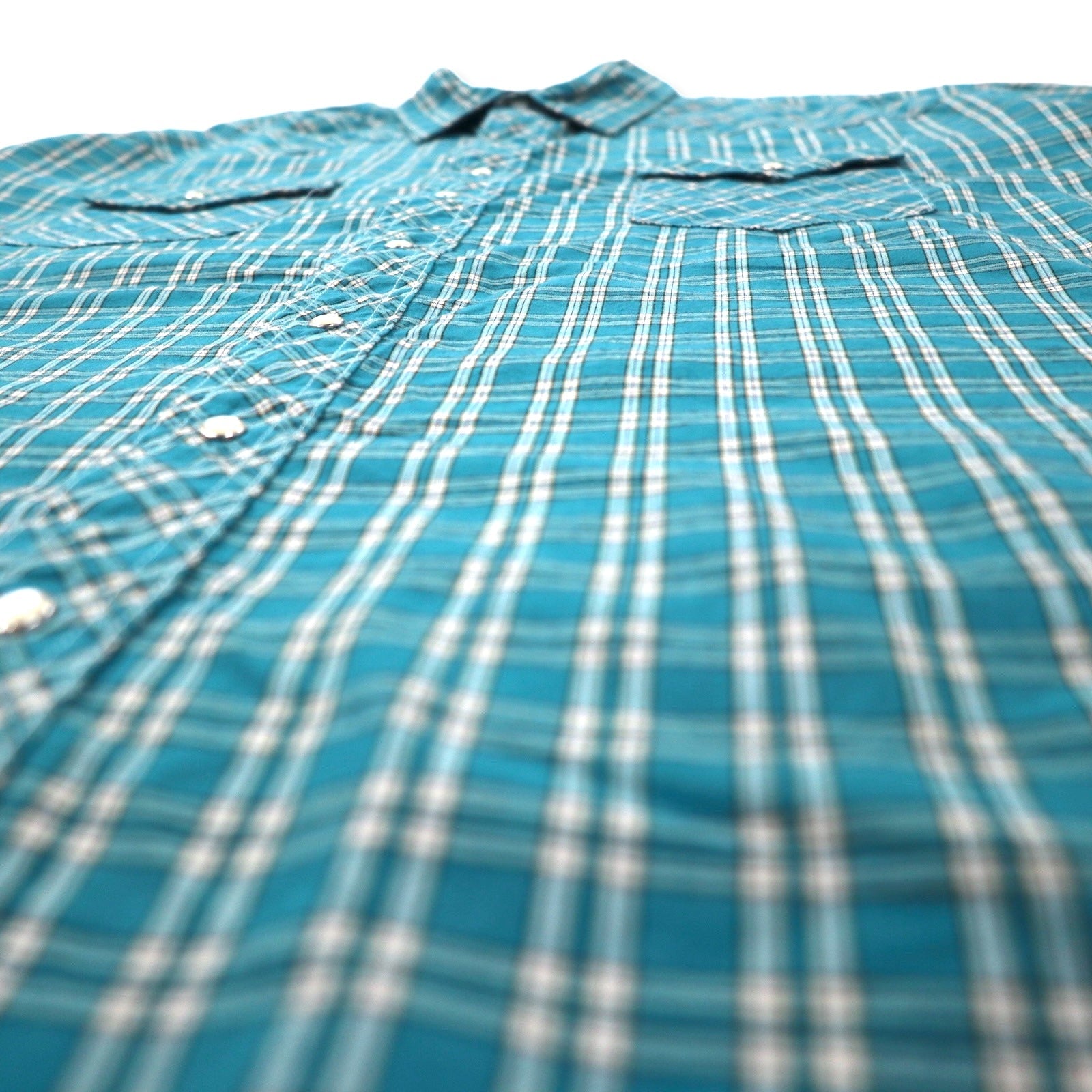 Camicia western a maniche corte Wrangler anni '90, a scacchi, verde, in cotone, con bottoni a pressione, taglia 3XT, oversize.