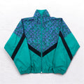 Giacca sportiva Vintage anni '90 IPFU Track Jacket verde taglia M in nylon fantasia