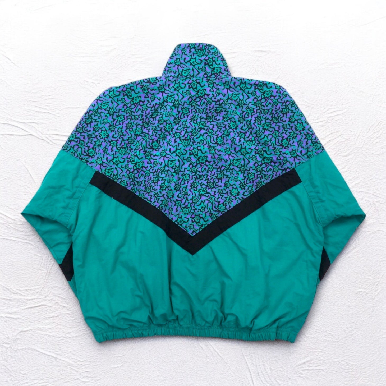 Giacca sportiva Vintage anni '90 IPFU Track Jacket verde taglia M in nylon fantasia