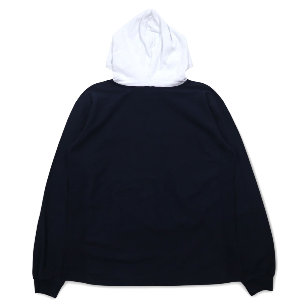 Champion リバースウィーブ REVERSE WEAVE ロングスリーブ フーデッド パーカー シャツ ロンT M ネイビー C3-P408
