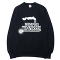Felpa stampata JERZEES Made in USA anni '90, taglia M, colore nero, in cotone, con stampa "MEMPHIS TENNESSEE"