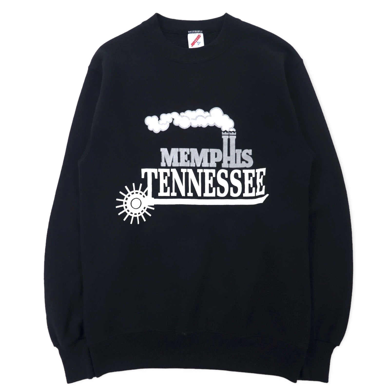 Felpa stampata JERZEES Made in USA anni '90, taglia M, colore nero, in cotone, con stampa "MEMPHIS TENNESSEE"
