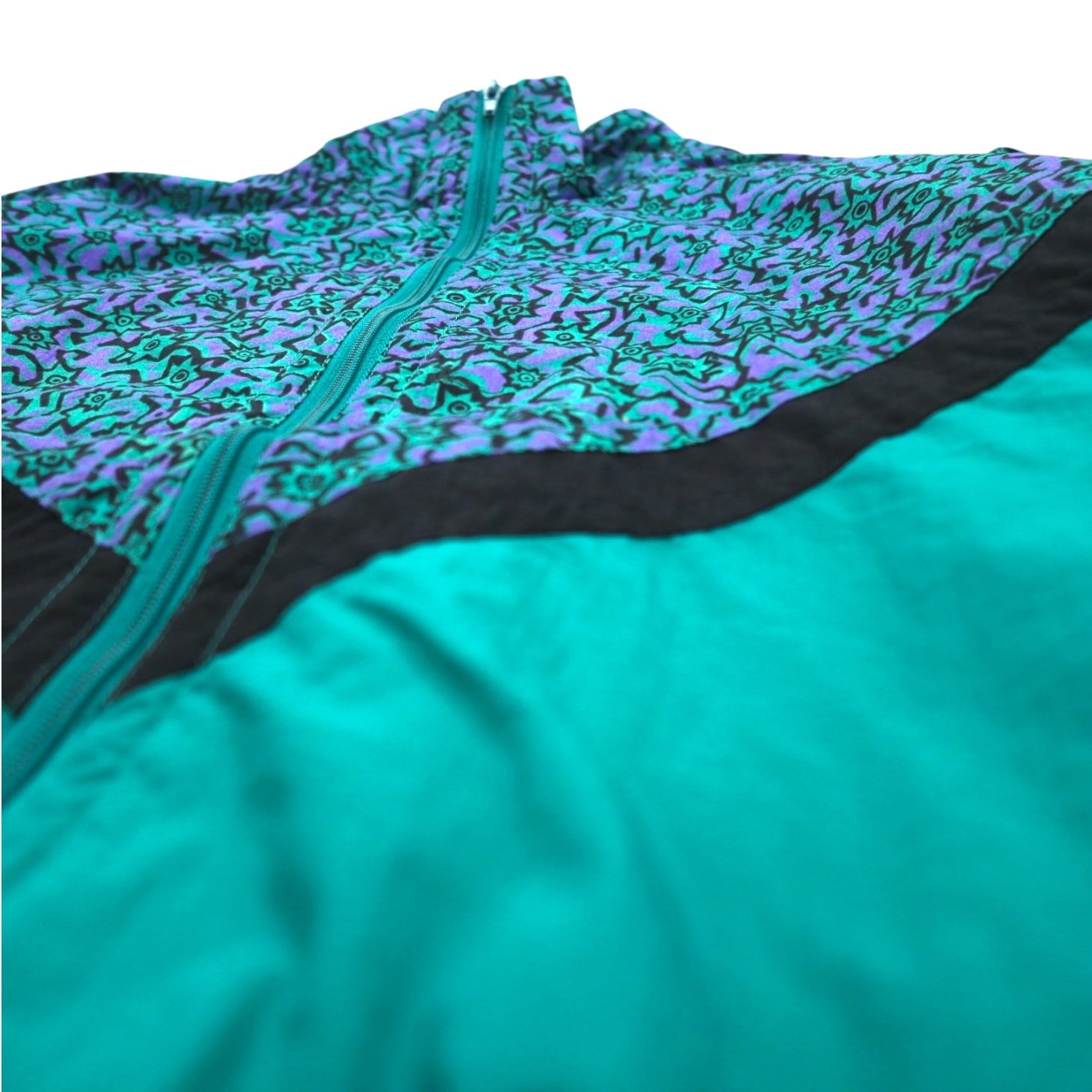 Giacca sportiva Vintage anni '90 IPFU Track Jacket verde taglia M in nylon fantasia