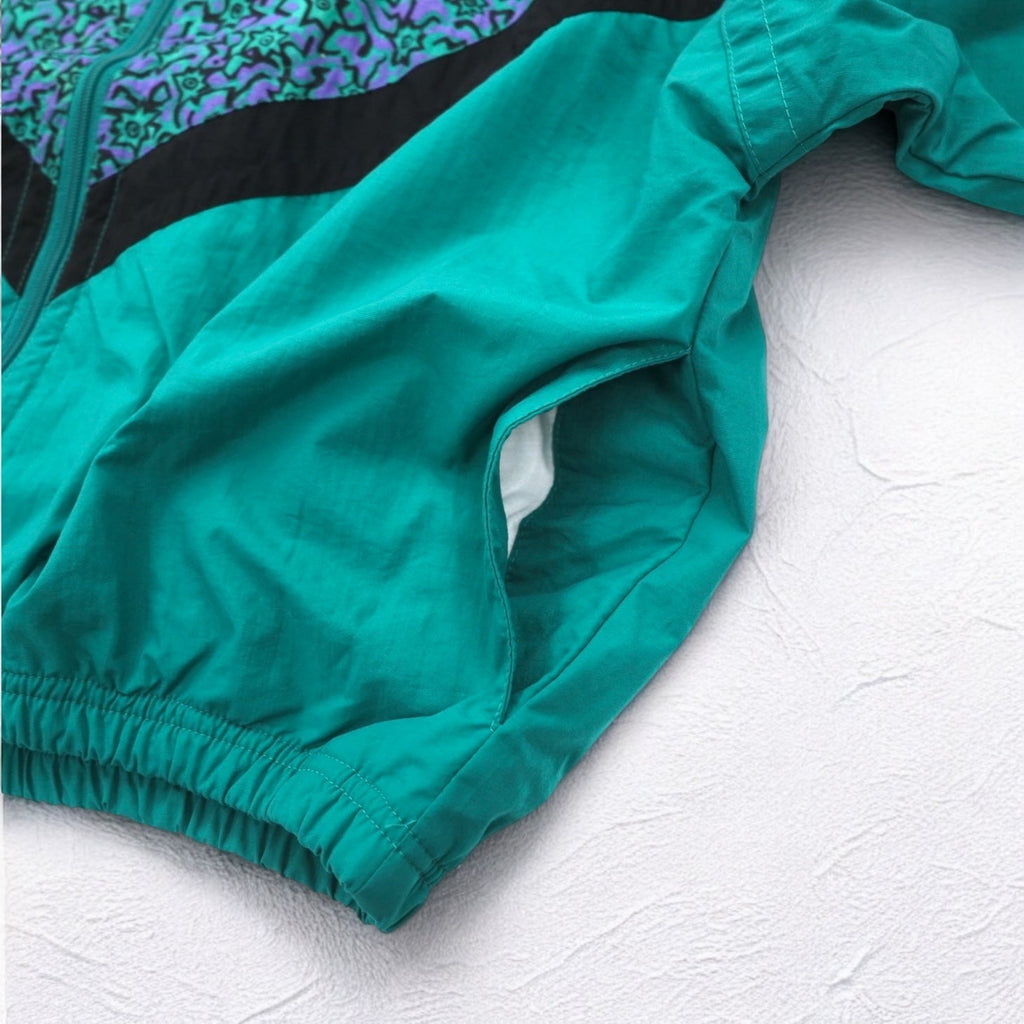 Giacca sportiva Vintage anni '90 IPFU Track Jacket verde taglia M in nylon fantasia