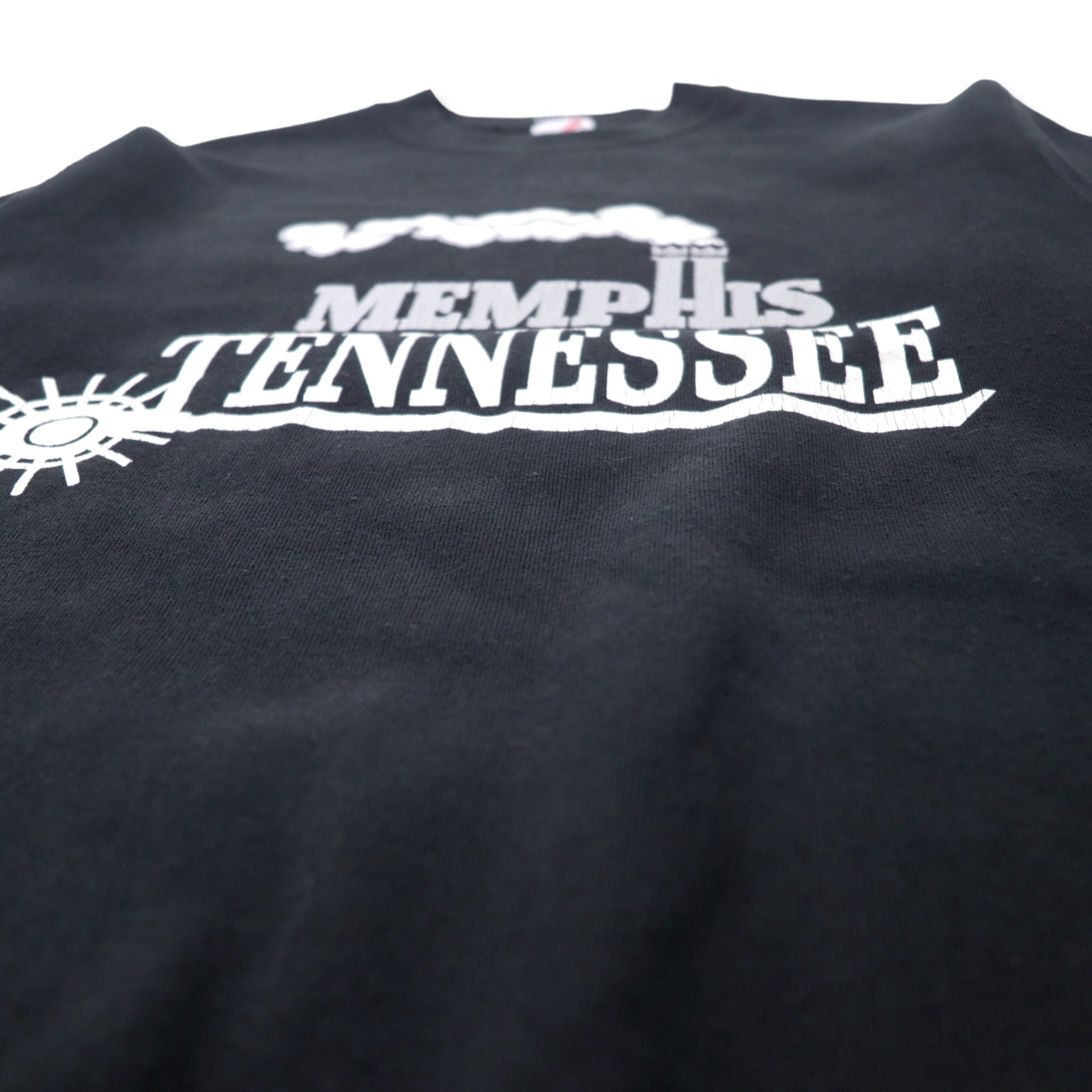 Felpa stampata JERZEES Made in USA anni '90, taglia M, colore nero, in cotone, con stampa "MEMPHIS TENNESSEE"