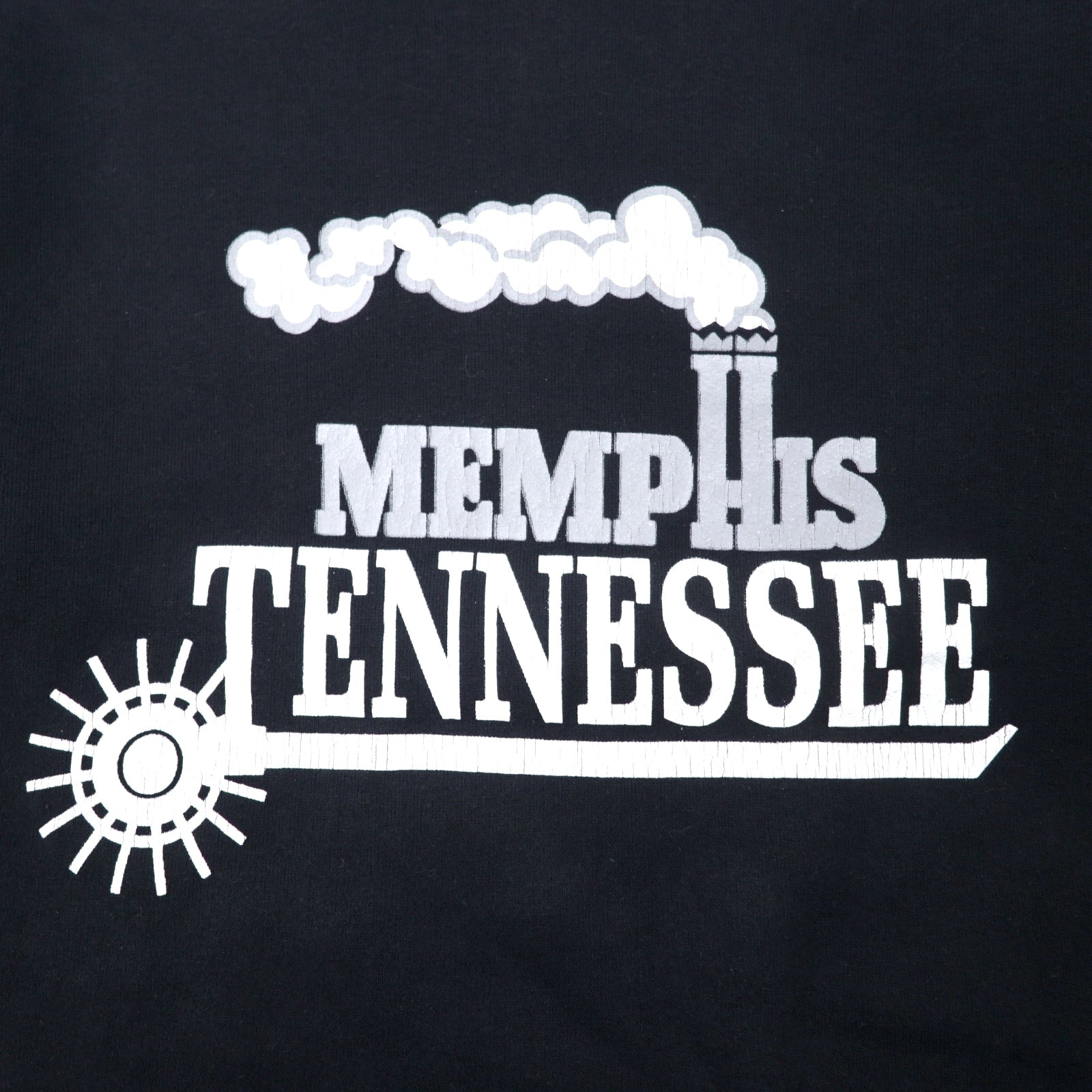 Felpa stampata JERZEES Made in USA anni '90, taglia M, colore nero, in cotone, con stampa "MEMPHIS TENNESSEE"