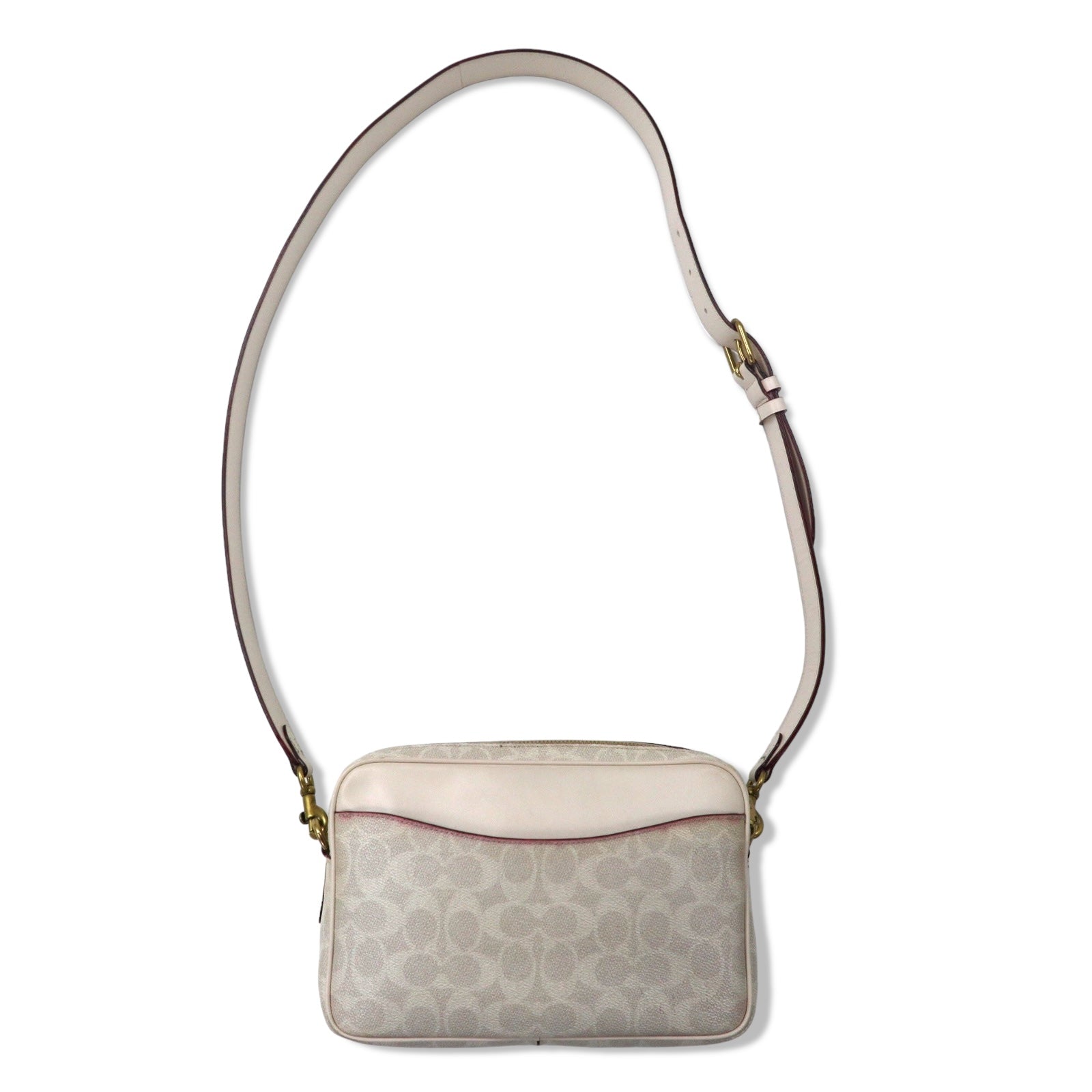 COACH Signature Camera Bag Borsa a Tracolla Bianco PVC Pelle B2032-640