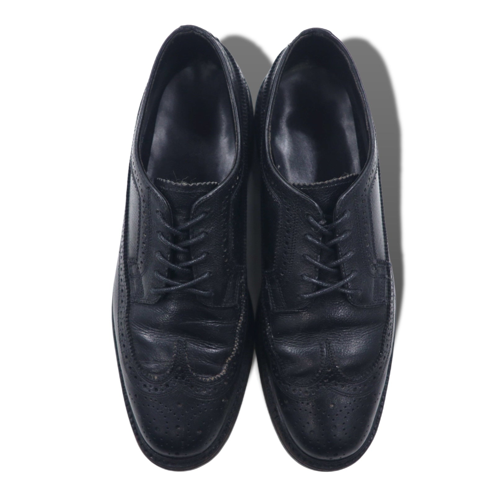 BARCLAY Wingtip Medallion Country Shoes Scarpe Eleganti 27cm Nero Pelle