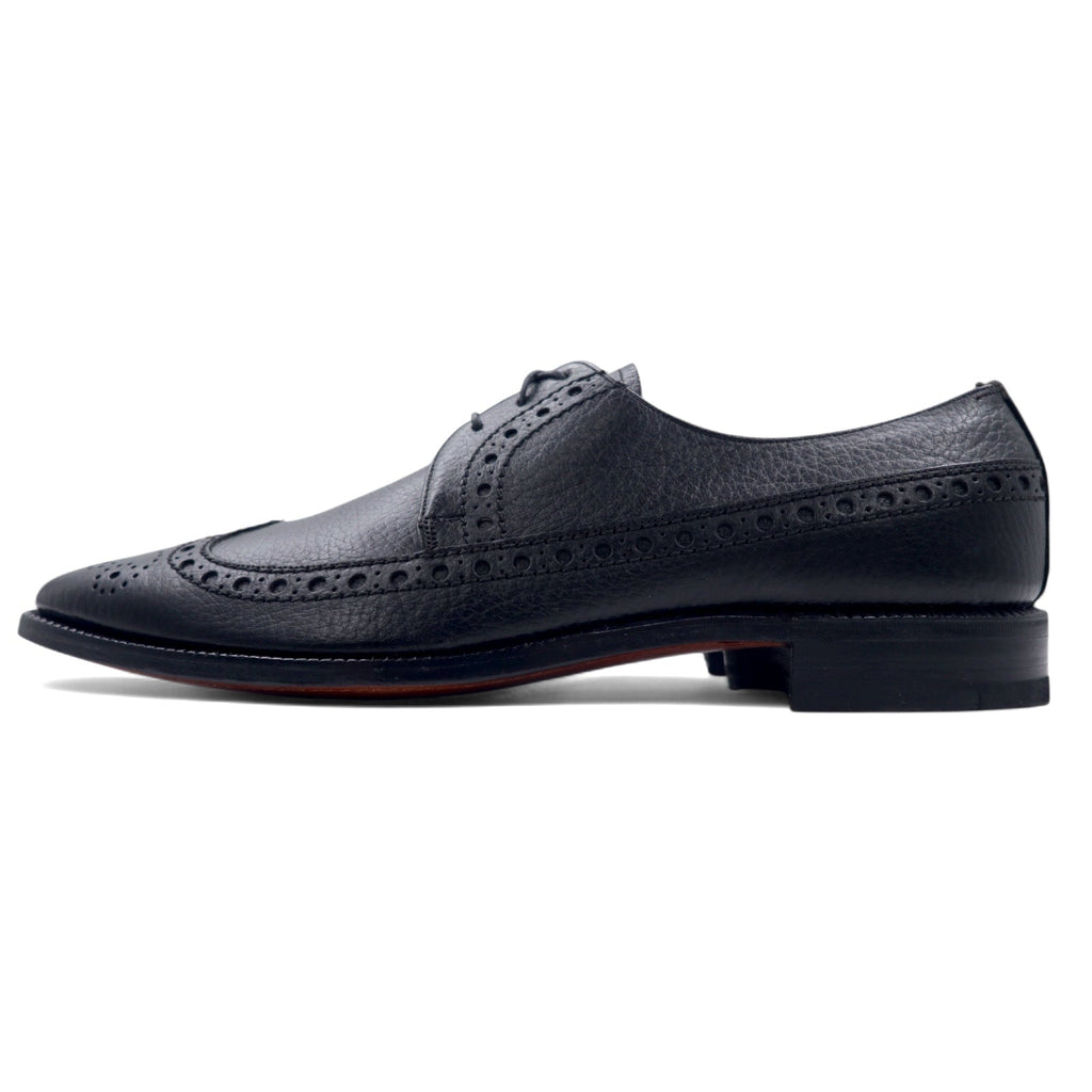 The Saxon by FLORSHEIM anni '60 wingtip scarpe eleganti 27.5cm nere pelle bottalata deadstock nuove
