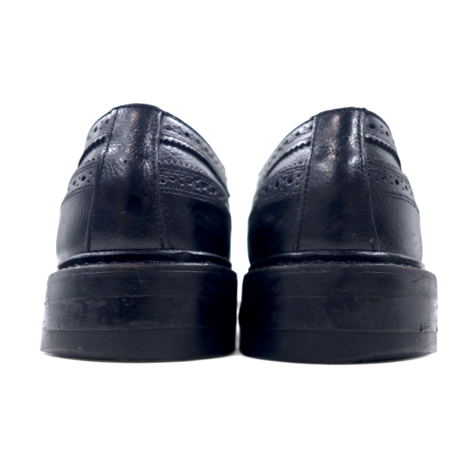 BARCLAY Wingtip Medallion Country Shoes Scarpe Eleganti 27cm Nero Pelle