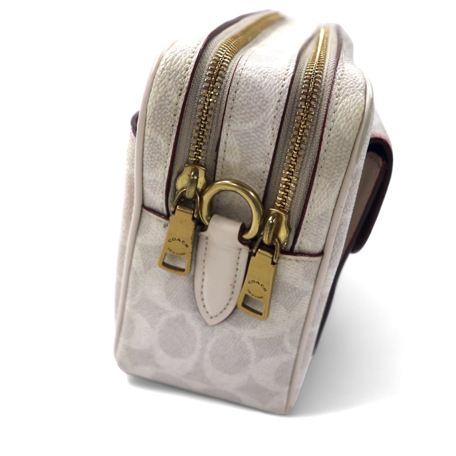 COACH Signature Camera Bag Borsa a Tracolla Bianco PVC Pelle B2032-640