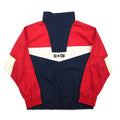 CONVERSE ハーフジップ ハイネック ナイロンジャケット M ネイビー トリコロール