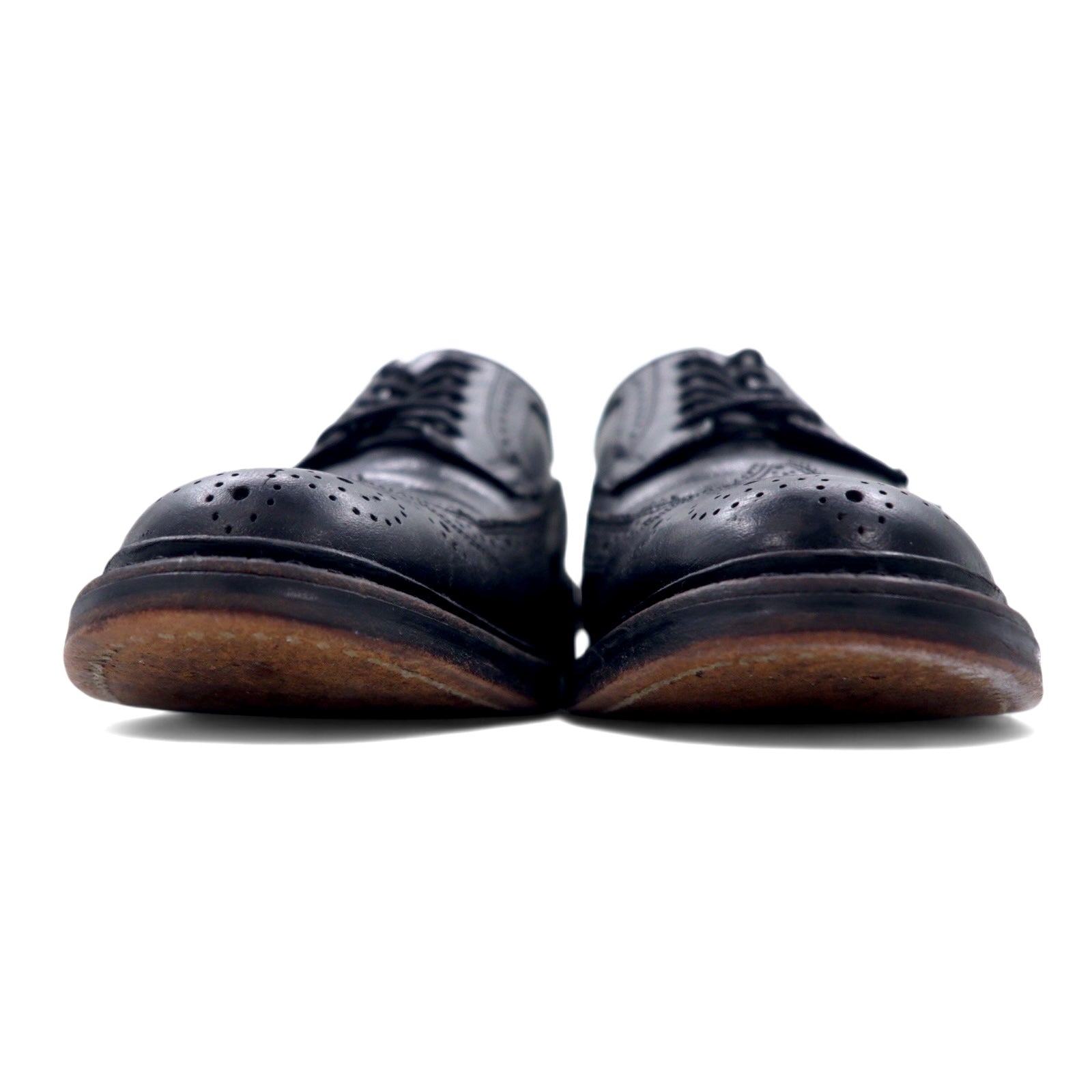 BARCLAY Wingtip Medallion Country Shoes Scarpe Eleganti 27cm Nero Pelle