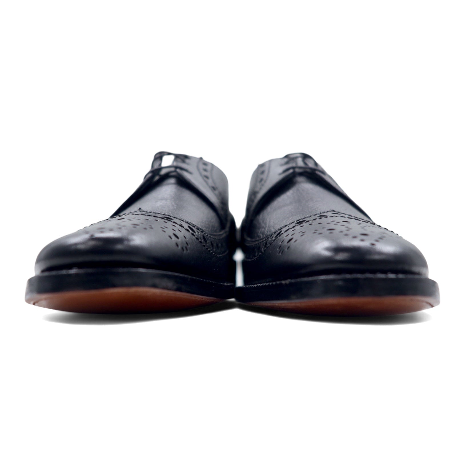 The Saxon by FLORSHEIM anni '60 wingtip scarpe eleganti 27.5cm nere pelle bottalata deadstock nuove